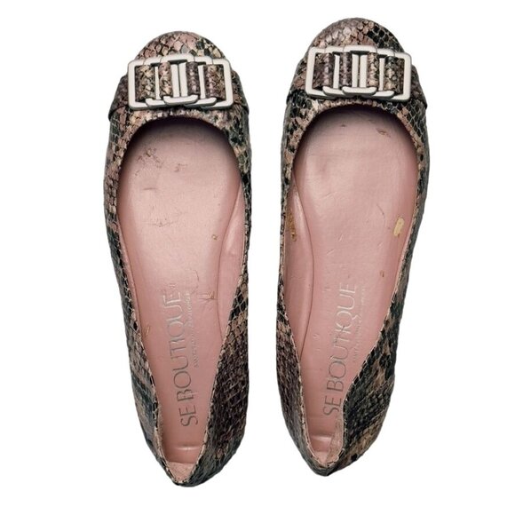 Women's Shoes SE BOUTIQUE Sam Edelman Camden Python Print Ballet Flats Size 7 - Picture 12 of 12